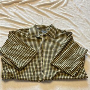 Men's Casual Button Down Shirt - Yellow Plaid